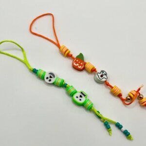 Halloween Skulls Pumpkin  Ghost Beads Phone Charm Bag Keychain Charm Halloween
